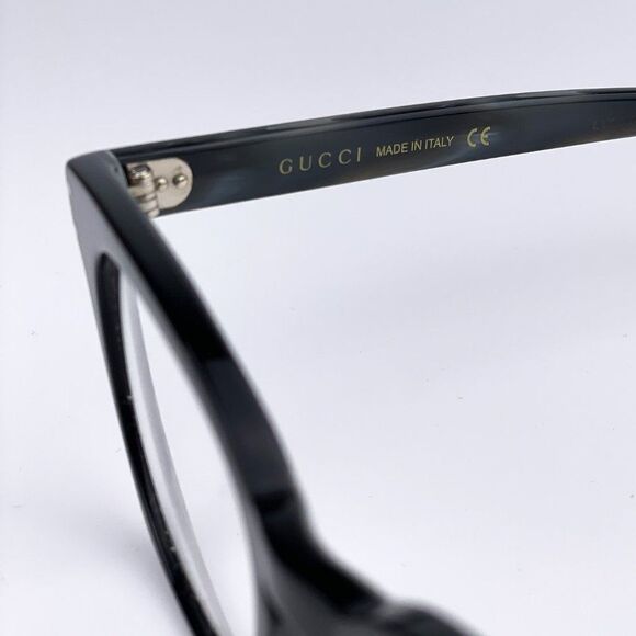 NEW GUCCI LOGO GG0572O 009 Black Gray Square Unisex Eyeglasses - Picture 6 of 11